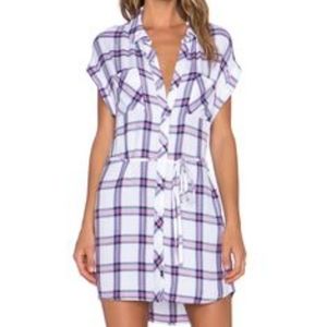 Rails button down plaid shirt dress with braided rope tie, size M, NWT